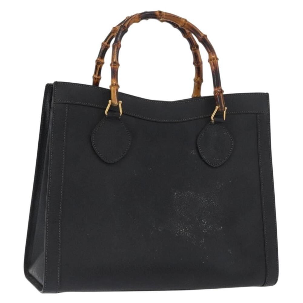 Gucci Bamboo Leather Tote Bag Black